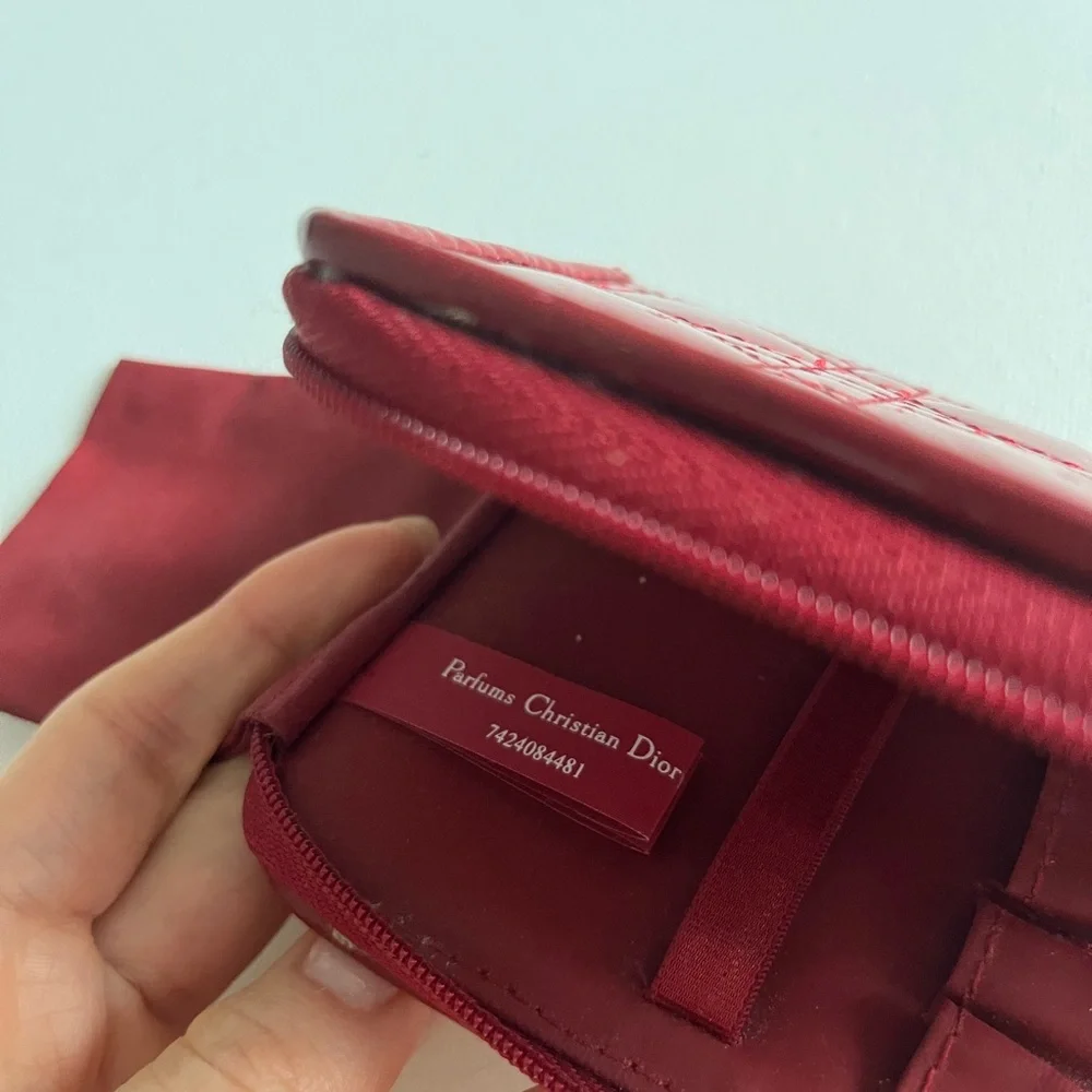 Dior Red parfums Quilted Women's makeup brush case